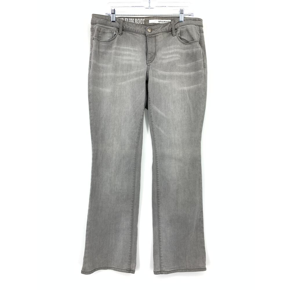 DKNY Jeans Womens 16W Gray Mercer Slim Boot Jeans Stretch Denim Plus Size